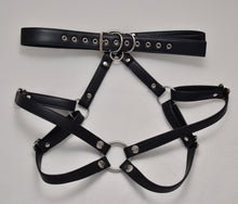 Load image into Gallery viewer, Vegan strap on harness, high waisted, bio based vegan leather