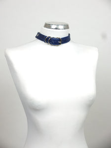 leather chocker with chain back